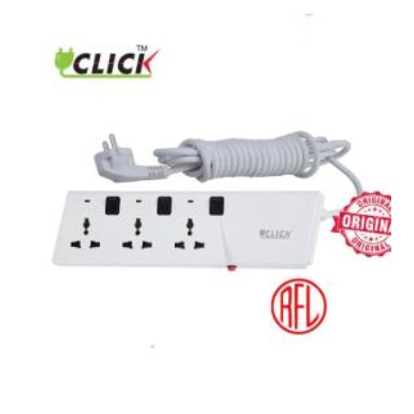 CLICK multiplug extension cord 3 SOCKETS