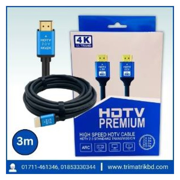 Ultra HD 4K Hdmi to Hdmi Cable 3m